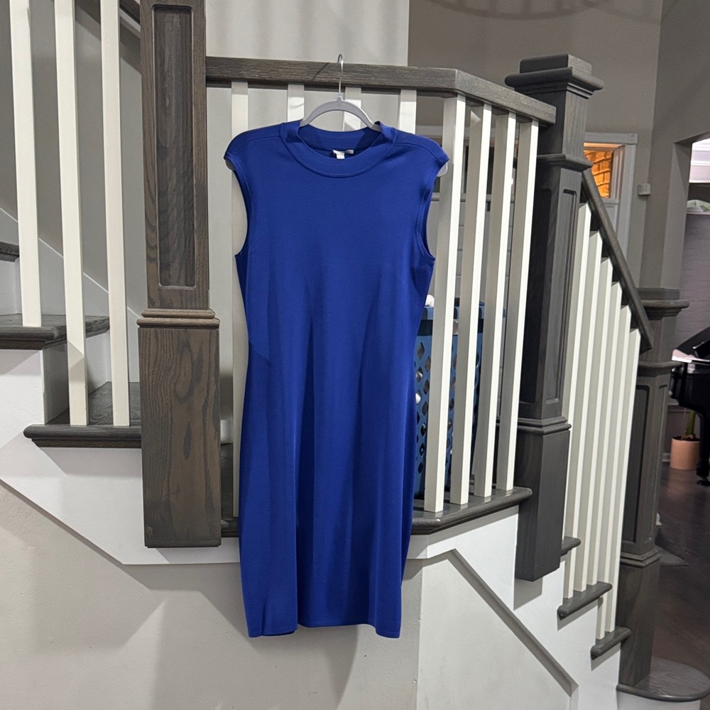 Halogen Cobalt Blue Sleeveless Midi Dress